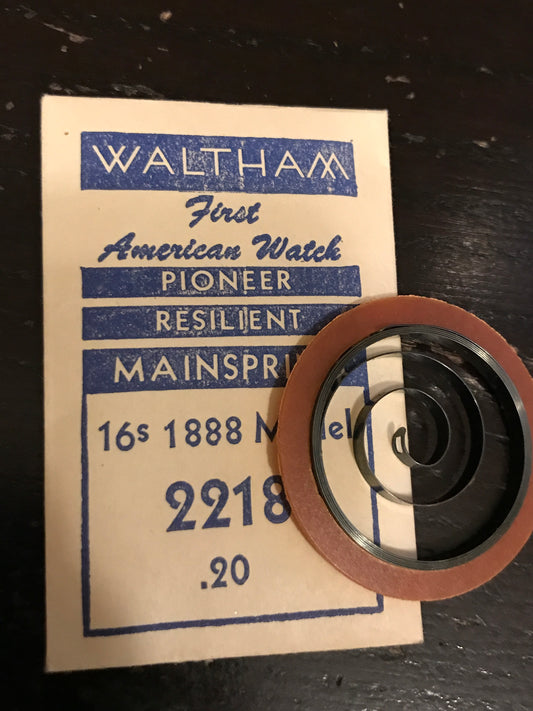 Waltham Factory Mainspring - Waltham 2218 (Hole) for 16s Model 1888 - Steel