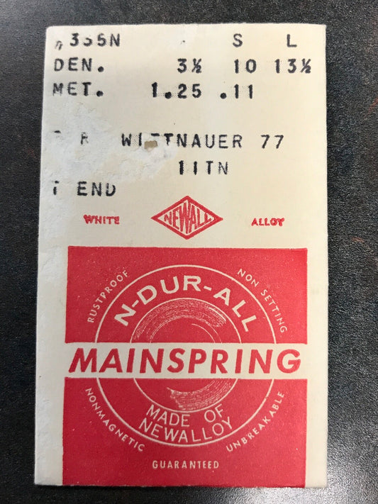 Newall Mainspring #335N for Wittnauer caliber 77, 10TN, 11TN  - Alloy