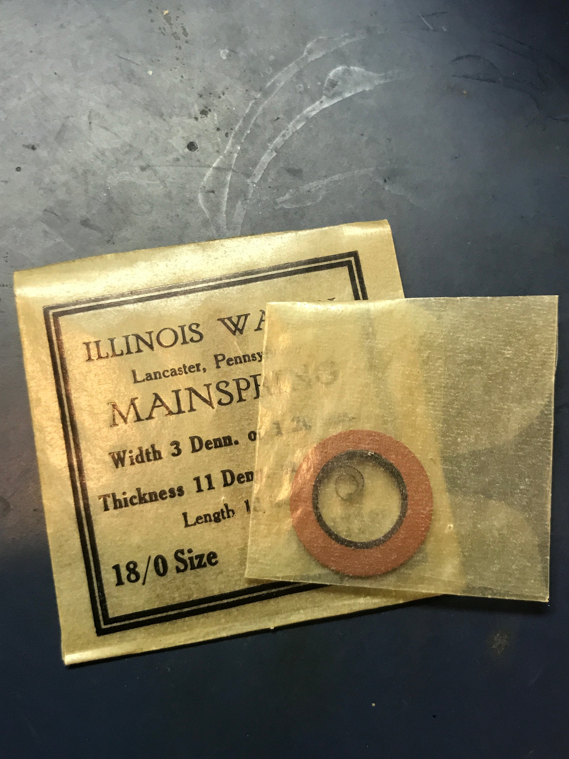 Illinois Factory Mainspring #47385 for 18/0s Models - Steel