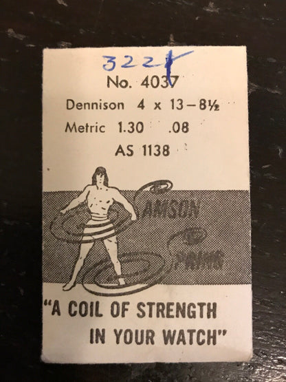 Samson Mainspring No. 4037 for AS 1138 - Steel