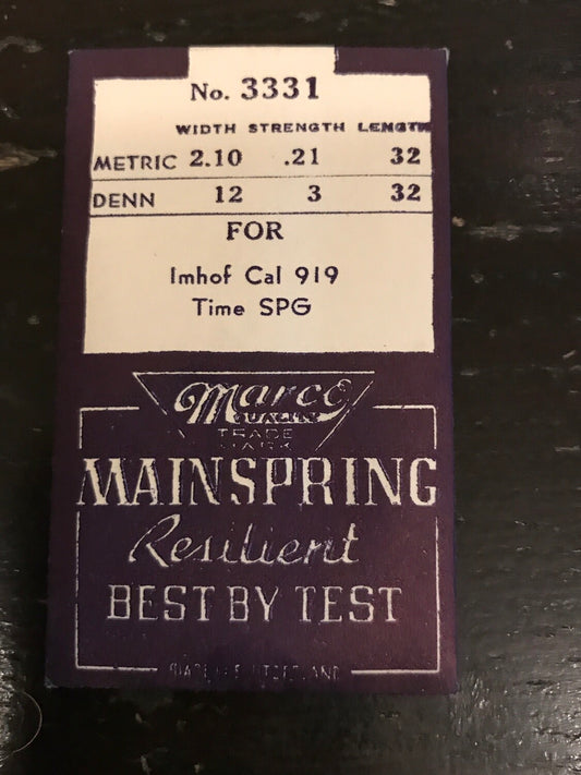 Marco TIME Mainspring #3331 for Imhof caliber 919 Travel Clock - Steel