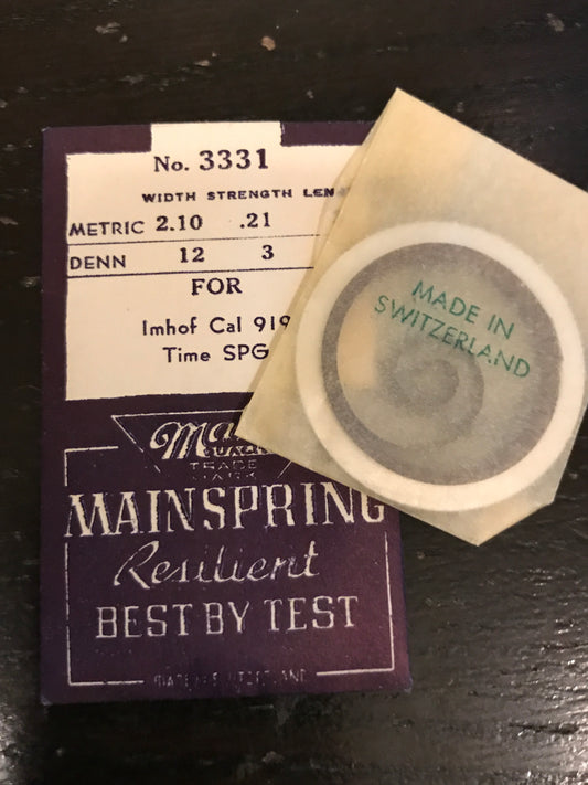 Marco TIME Mainspring #3331 for Imhof caliber 919 Travel Clock - Steel