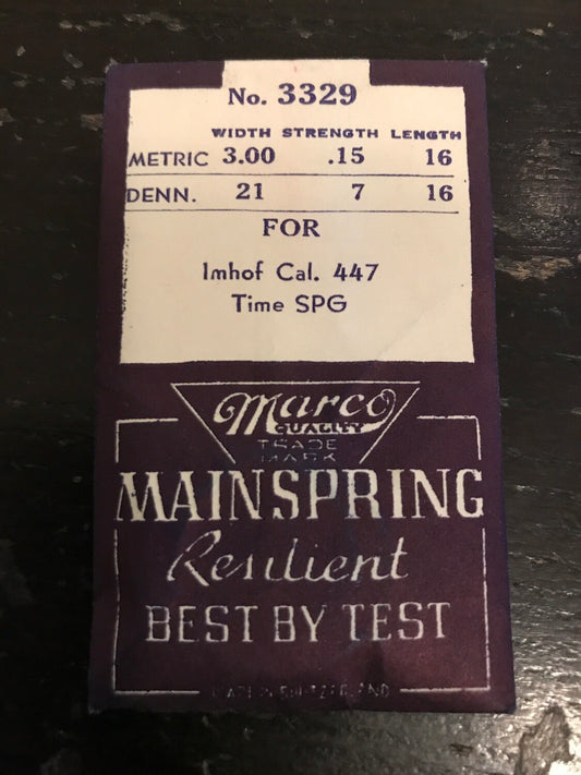 Marco TIME Mainspring #3329 for Imhof caliber 447 Travel Clock - Steel
