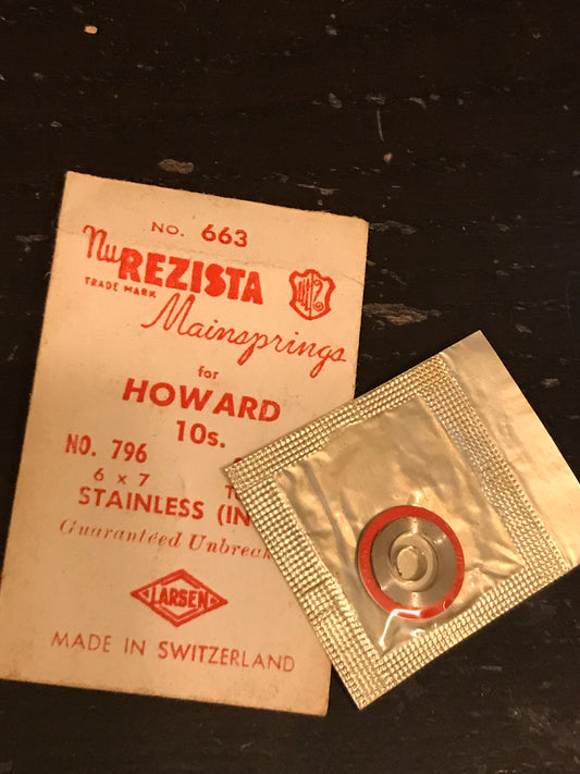 NuREZISTA Mainspring #663 for 10s Howard No. 796 - Alloy