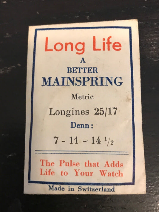 Long Life Mainspring for Longines 25/17 - Steel