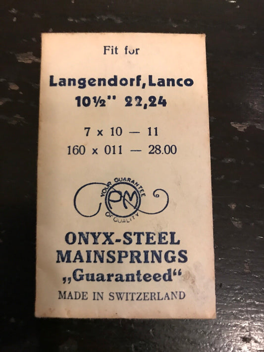 PM Mainspring for 10½ ligne Langendorf caliber 22, 24 - ONYX Steel