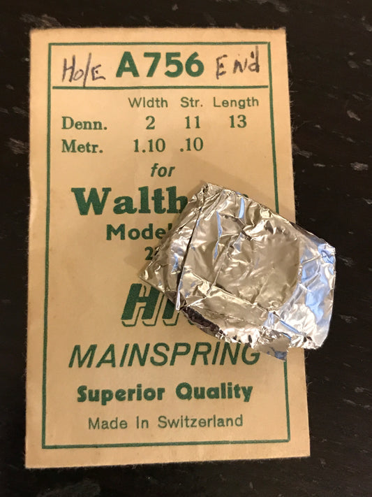 HR Mainspring A756 for Waltham 2243 (Hole) Model 750 - Steel