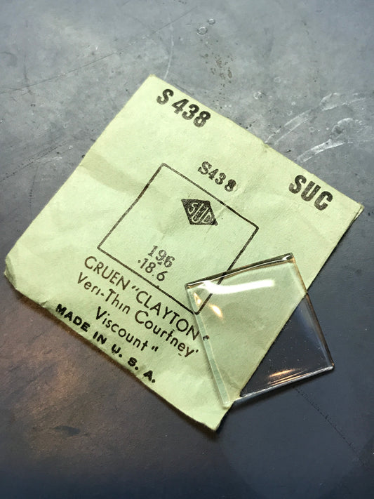 SUC Flat Crystal S 438 for GRUEN Clayton, Courtney, Viscount - 19.6 x 18.6mm - New