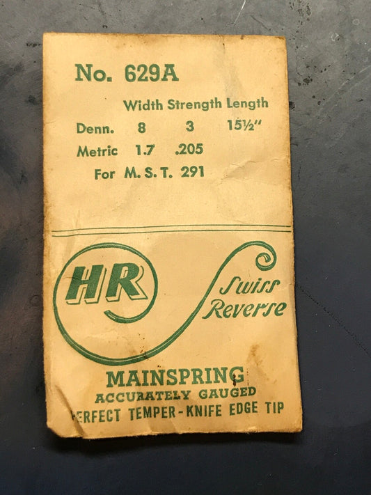HR Mainspring No. 629A for MST caliber 291 - Steel