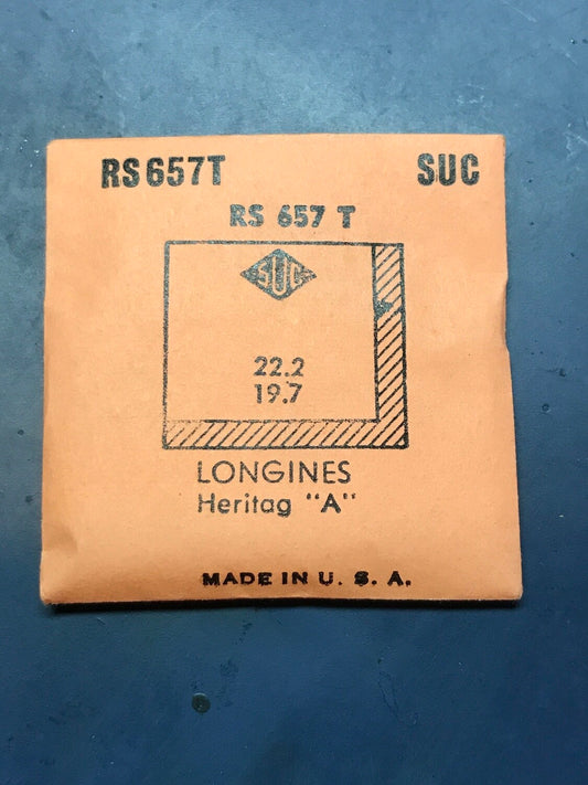 SUC Rocket Crystal RS 657T for LONGINES Heritage "A" - 22.2 x 19.7mm - New