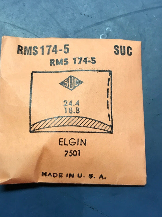 SUC Rocket Crystal RMS 174-5 for ELGIN case #7501 - 24.4 x 18.8mm - New