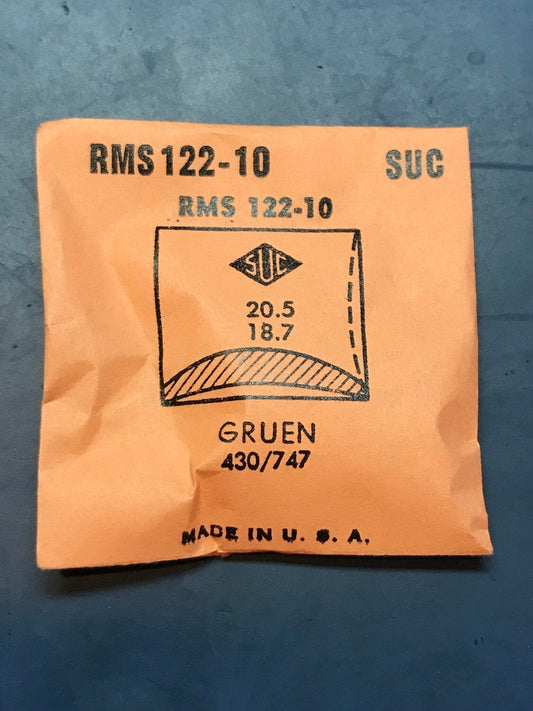 SUC Rocket Crystal RMS 122-10 for GRUEN 430 / 747 - 20.5 x 18.7mm - New