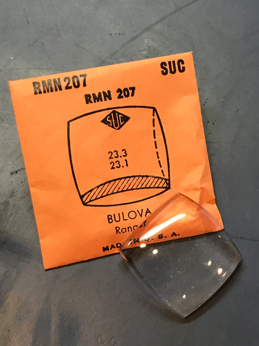 SUC Rocket Crystal RMN 207 for BULOVA Ranger - 23.2 x 23.1mm - New