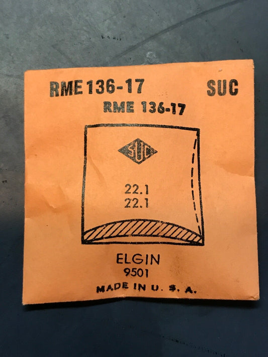 SUC Rocket Crystal RME 136-17 for ELGIN case #9501 - 22.1 x 22.1mm - New