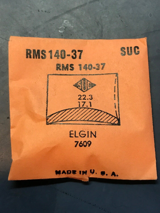 SUC Rocket Crystal RMS 140-37 for ELGIN case #7609 - 22.3 x 17.1mm - New