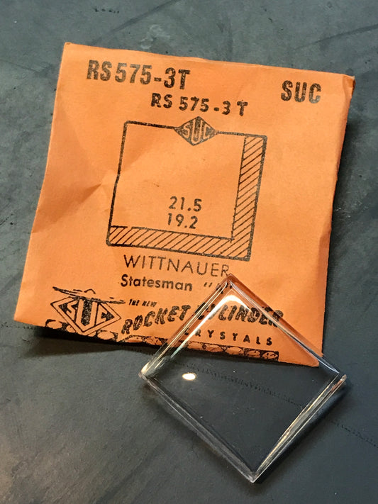 SUC Rocket Crystal RS 575-3T for WITTNAUER Statesman "A" - 21.5 x 19.2mm - New