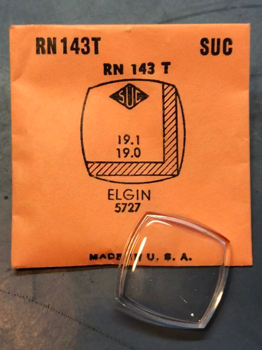 SUC Rocket Crystal RN 143T for ELGIN case #5727 - 19.1 x 19.0mm - New