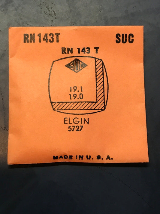 SUC Rocket Crystal RN 143T for ELGIN case #5727 - 19.1 x 19.0mm - New