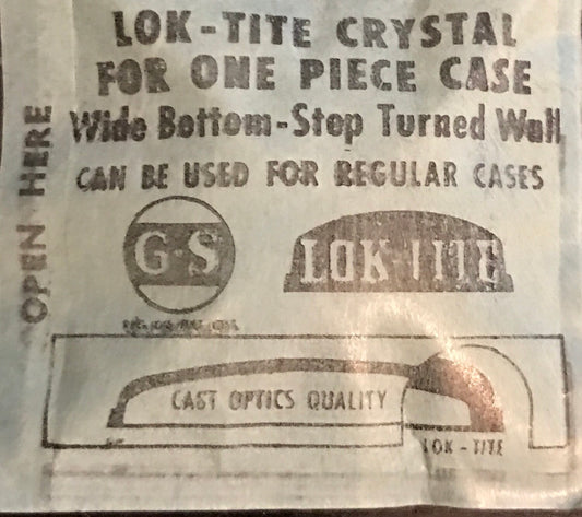 GS LT Lok-Tight Round Wrist Watch Crystal sizes 18½ thru 32½