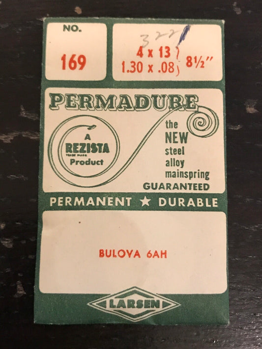 Rezista Permadure Mainspring No. 169 for Bulova caliber 6AH, 6AM - Alloy