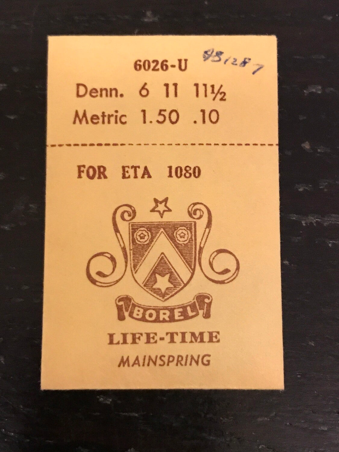 BOREL Mainspring 6026-U for ETA caliber 1080 - Alloy