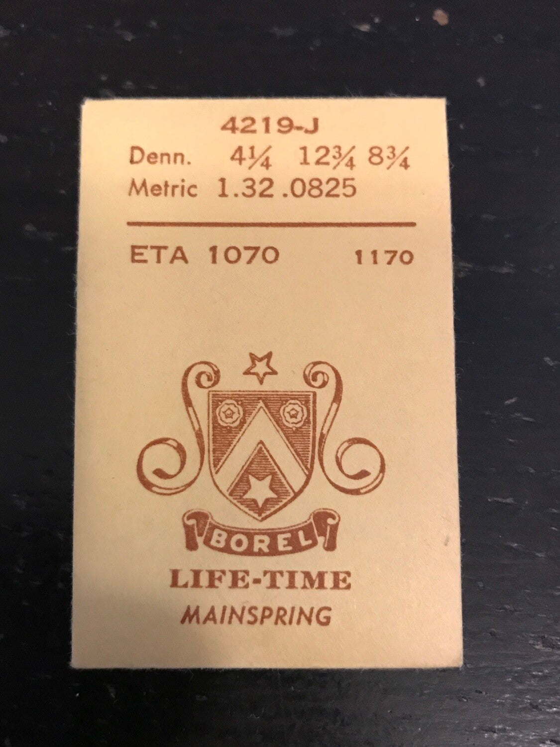 BOREL Mainspring 4219-J for ETA caliber 1070, 1170 - Alloy