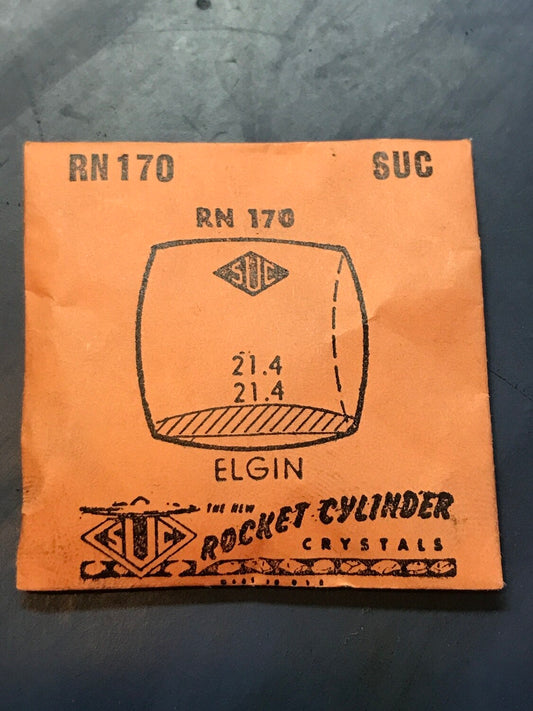 SUC Rocket Crystal RN 170 for ELGIN cushion shape case - 21.4 x 21.4mm - New