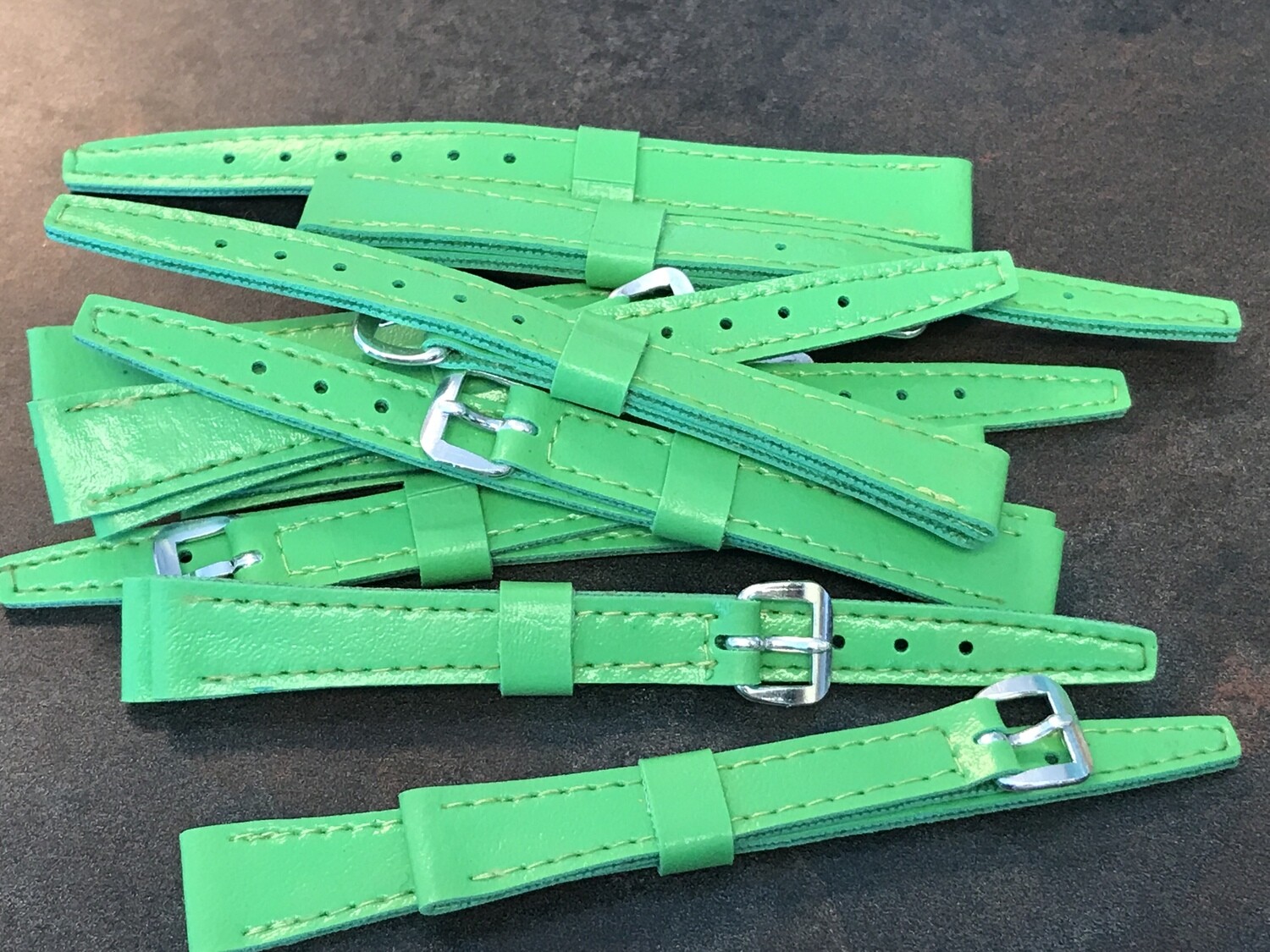 Lot of 10 - 12mm Green Ladies Fabric Watch Straps - New