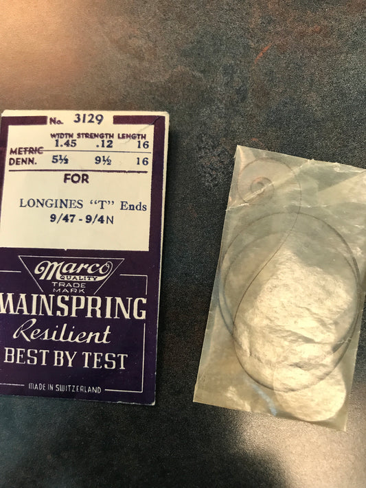 Marco Mainspring No. 3129 for Longines Caliber 9/47 - 9/4N - Steel