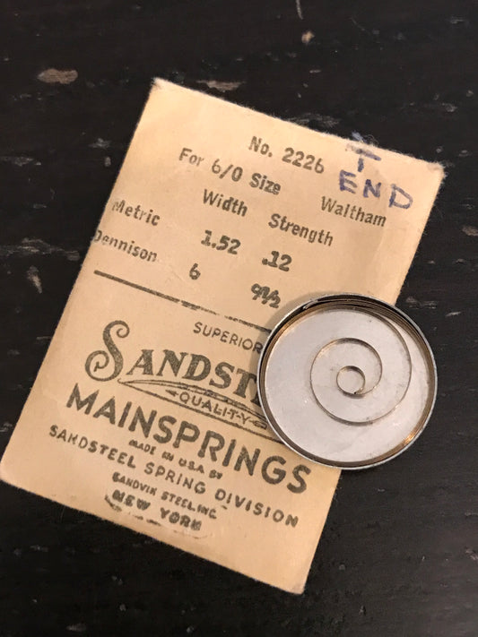 Sandsteel Mainspring for Waltham 6/0s Jewel & 1942 Series #2226 - Steel