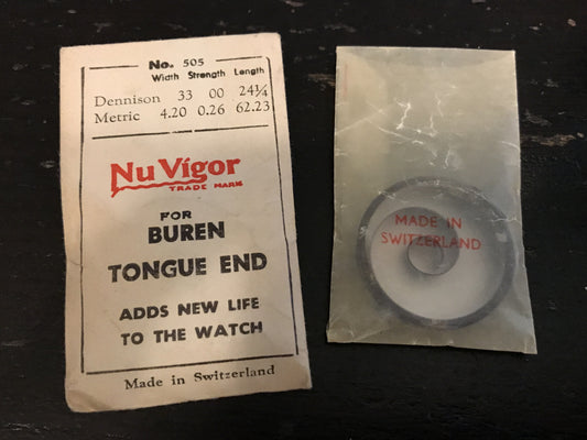 NuVigor Mainspring No. 505 for Buren 8 Day Clock - Steel