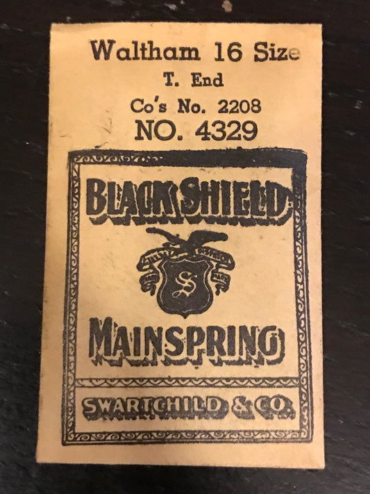 Swartchild Mainspring for 16s Waltham Model 1872 Factory No. 2208 - Steel