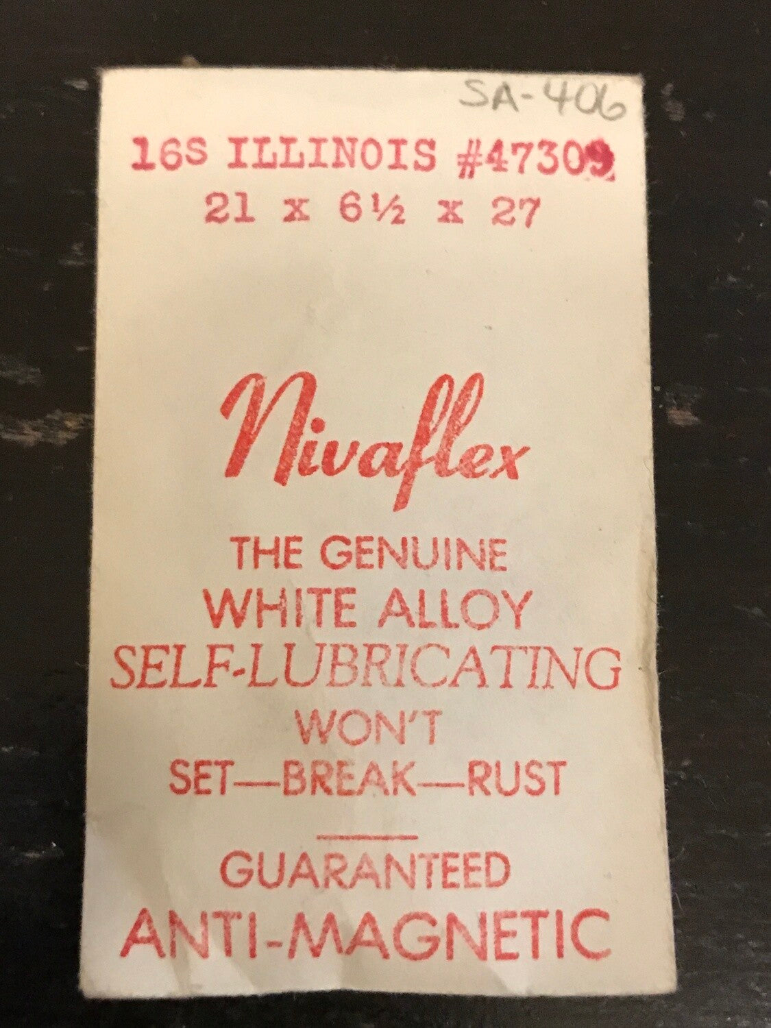 Nivaflex Mainspring for 16s Illinois 60hr Factory No. 47309 - Alloy