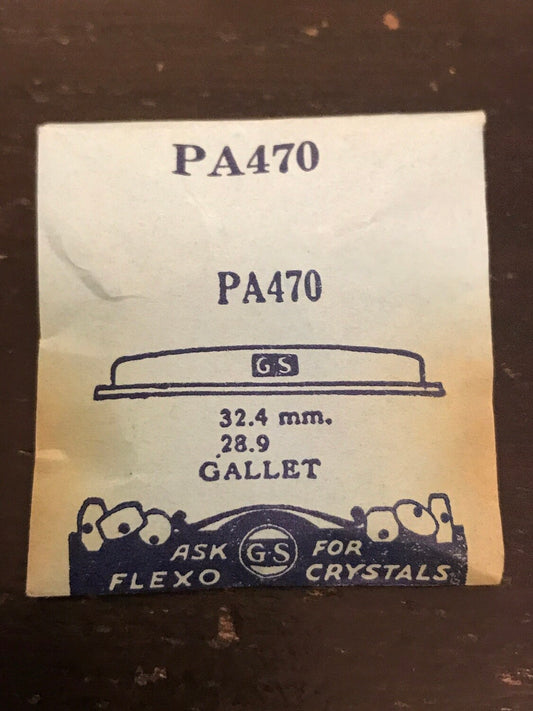 GS PA470 Pocket Watch Crystal 32.4 / 28.9 mm for Gallet - New
