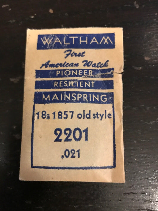 Waltham Factory Mainspring for 18s No. 2201 - Steel