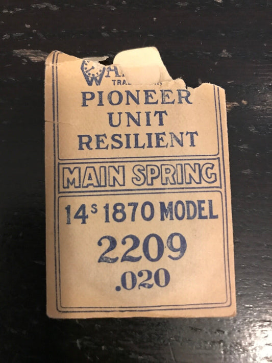 Waltham Factory Mainspring for 14s 1870 Model No. 2209 - Steel