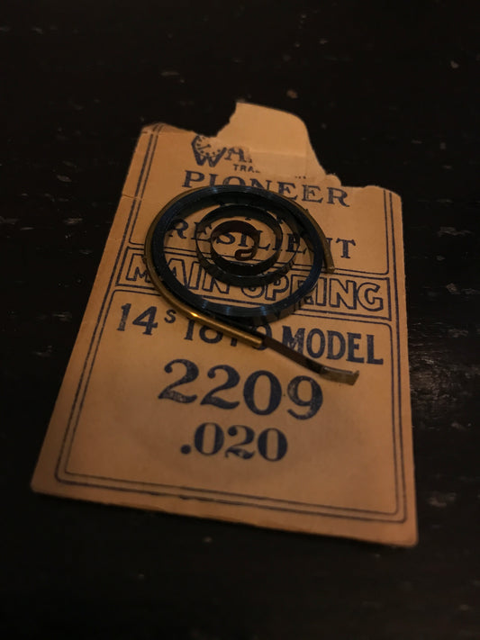 Waltham Factory Mainspring for 14s 1870 Model No. 2209 - Steel