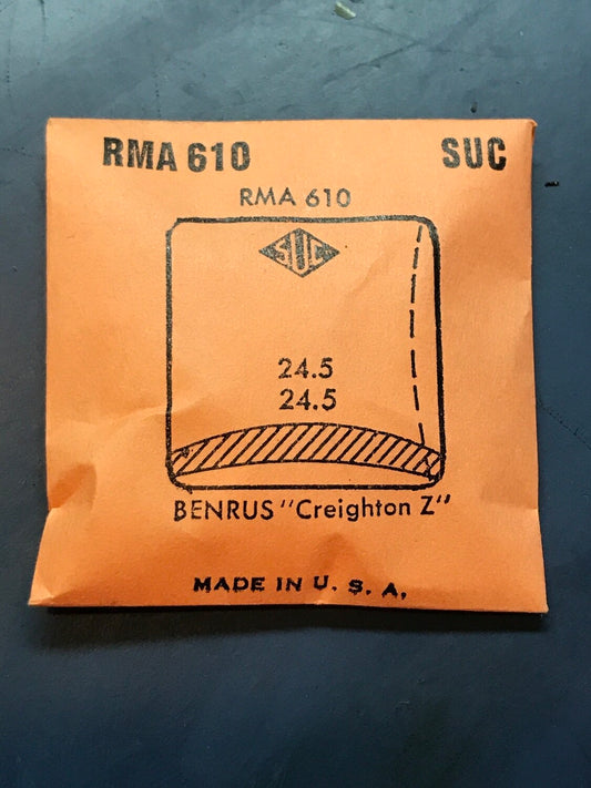 SUC Rocket Crystal RMA 610 for BENRUS Creighton Z - 24.5 x 24.5mm - New