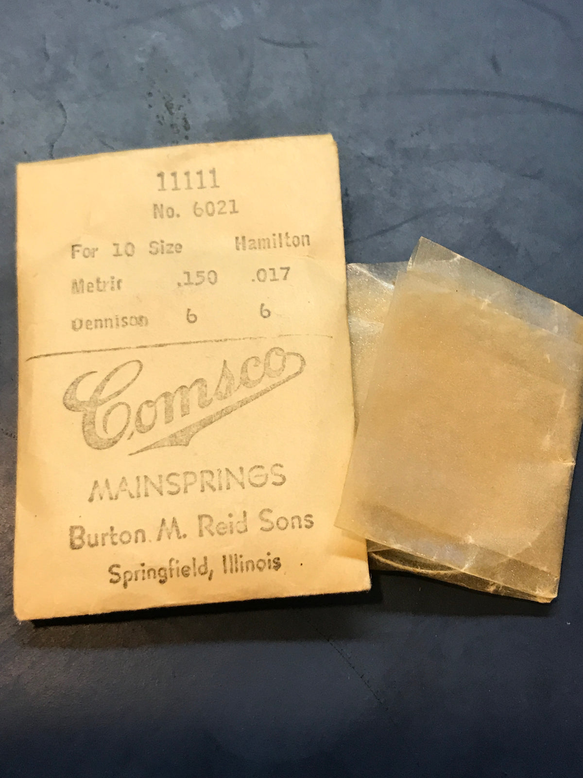 Comsco Mainspring #11111 for Hamilton 10s Factory No. 6021 - Steel
