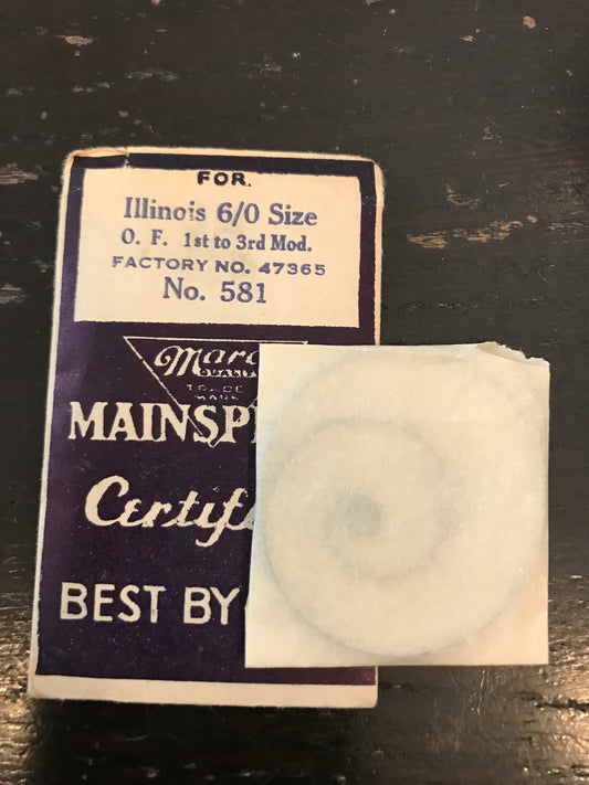 Marco Mainspring #581 for 6/0s Illinois Factory No. 47365 - Steel