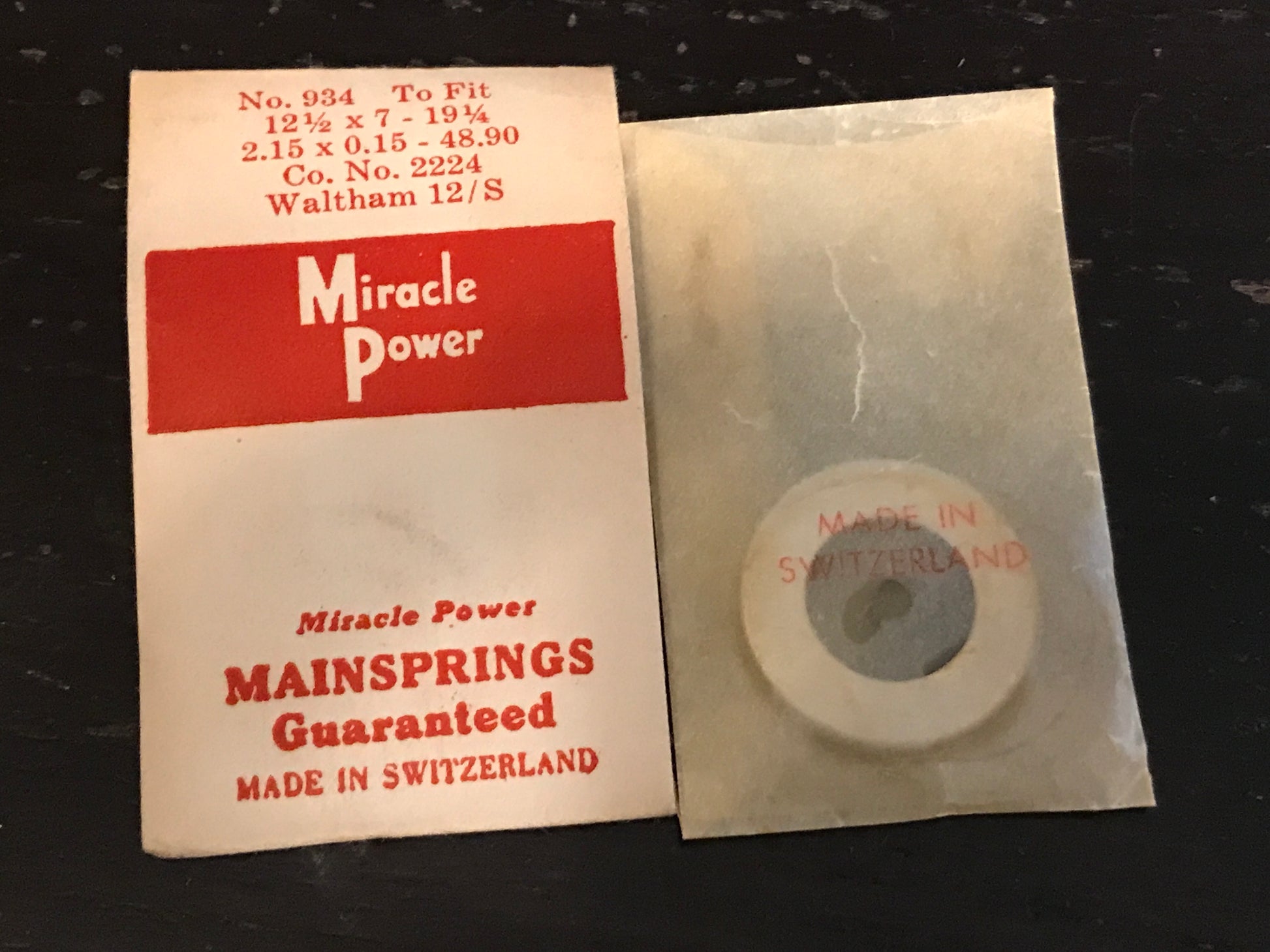 Miracle Power Mainspring for Waltham 12s movements No. 2224 - Steel