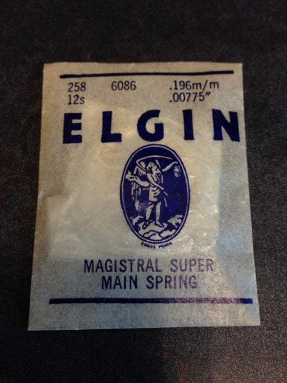 Elgin Factory Magistral Super Mainspring for 12s No. 6086 (2339) - Alloy