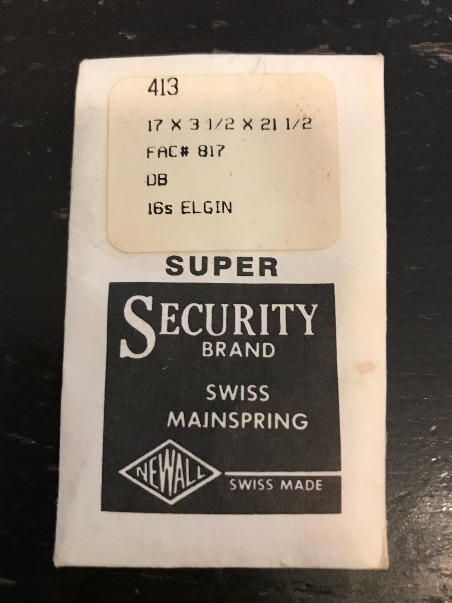 Newall SUPER Mainspring #413 for 16s Elgin #817 - Alloy