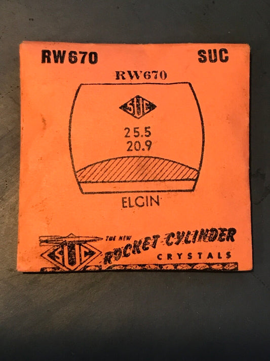 SUC Rocket Crystal RW 670 for ELGIN - 25.5 x 20.9mm - New