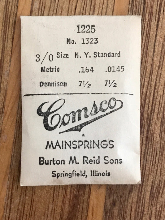 Comsco Mainspring #1225 for N.Y. Standard 3/0s No. 1323 - Steel