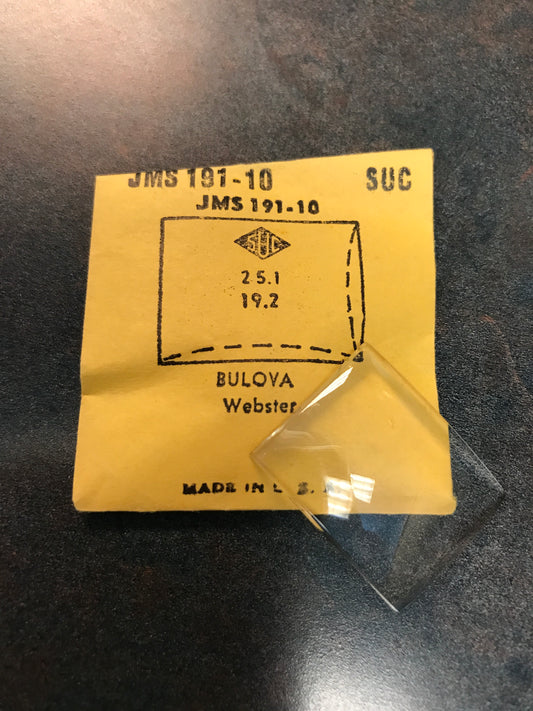 SUC Crystal JMS 191-10 for BULOVA Wesbter - 25.1 x 19.2mm - New
