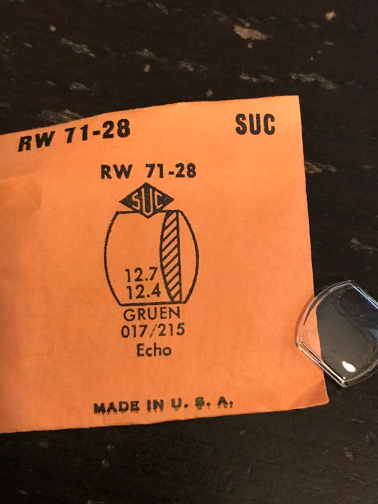 SUC Rocket Crystal RW 71-28  for GRUEN 017 / 215 Echo - 12.7 x 12.4mm - New
