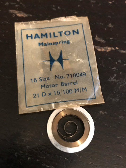Hamilton Factory Mainspring for 16s Factory No. 718049 - Steel