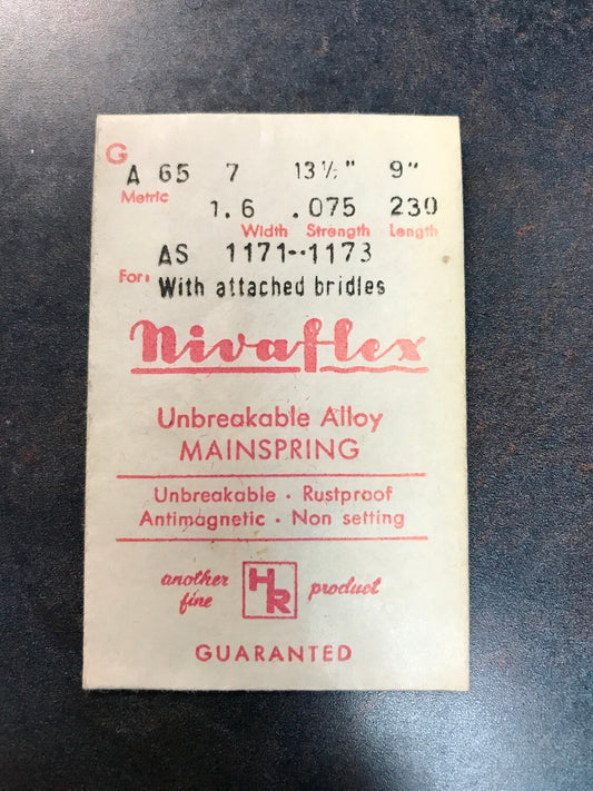 HR Nivaflex Mainspring GA65 for AS 1171 - 1173 - Alloy