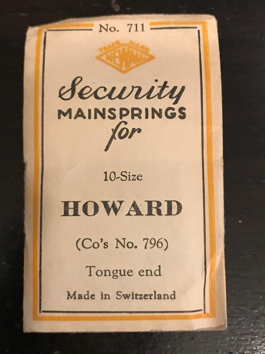 Newall Security Mainspring #711 for Howard 10s #796 - Steel